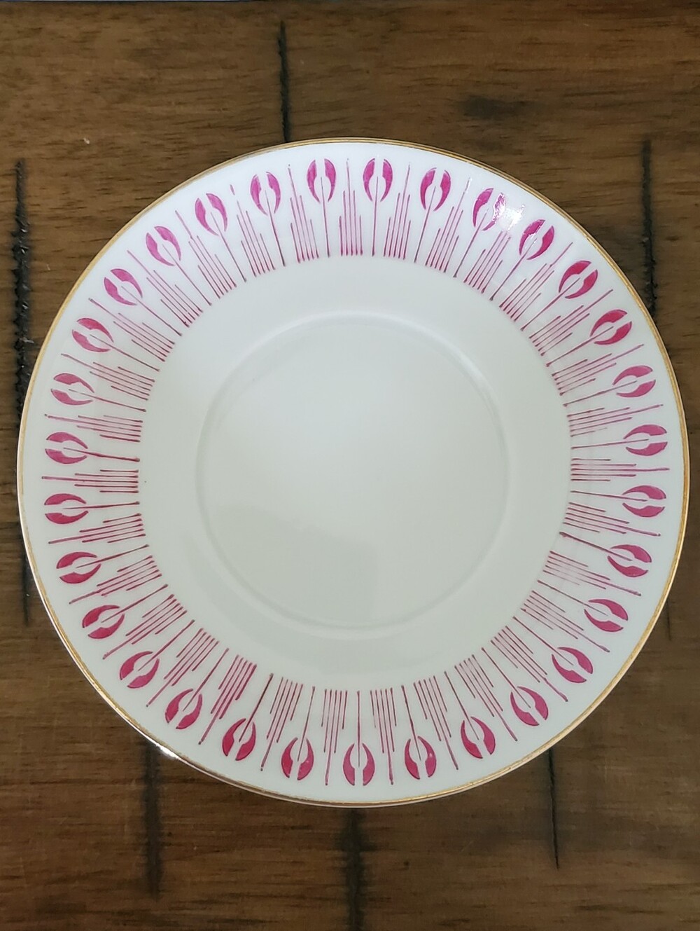 Upsala-Ekeby Karlskrona Pink & Gold Porcelain Teacup Cup MCM Vintage Sweden - Picture 7 of 14